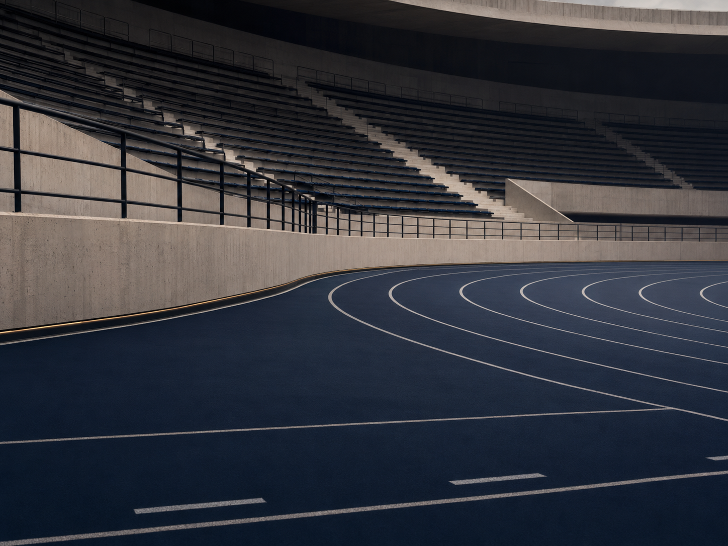 Linhas e arquibancada de uma instalação esportiva